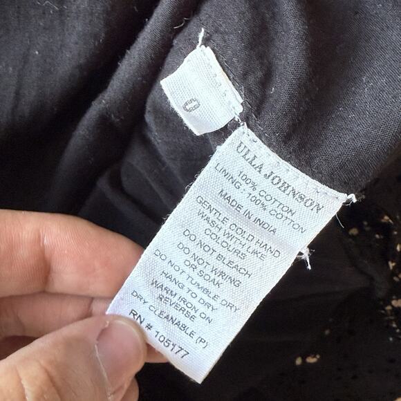 Ulla Johnson Josette Dress Women's 0 Black Floral Glam Boho - Picture 6 of 9